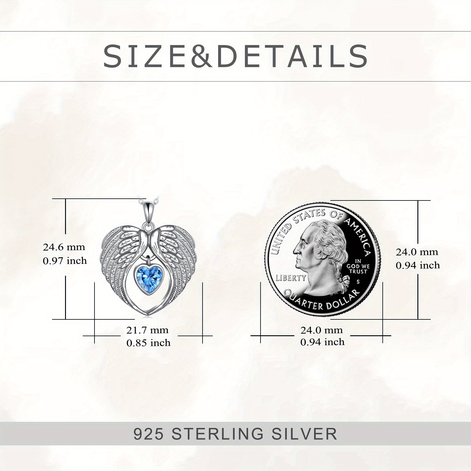 Angel Wings Sterling Silver Guardian Angel Necklace