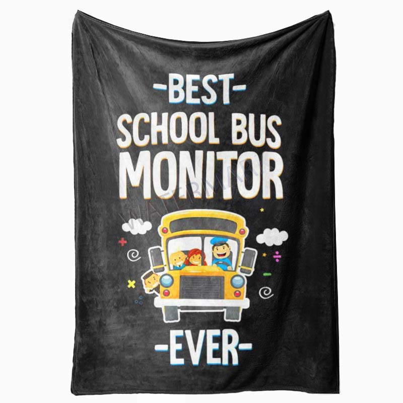 

1pc Contemporary Soft Flannel Blanket - Best School Bus Monitor Ever - All , Machine Washable, , Woven Polyester, 200-250gsm - Warm & For School Staff