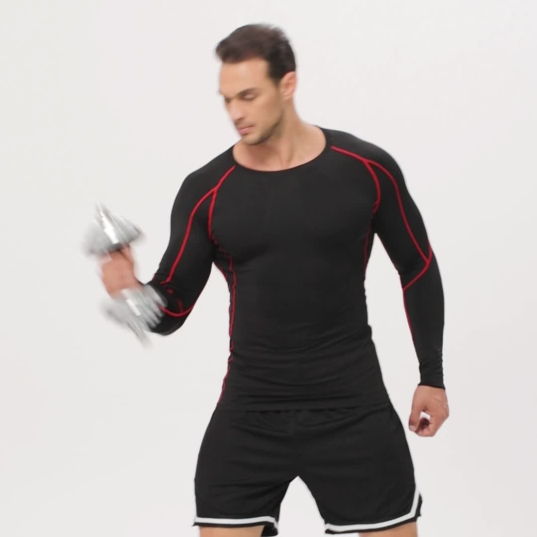 Breathable Compression Long Sleeve Sports Shirt Men Quick - Temu