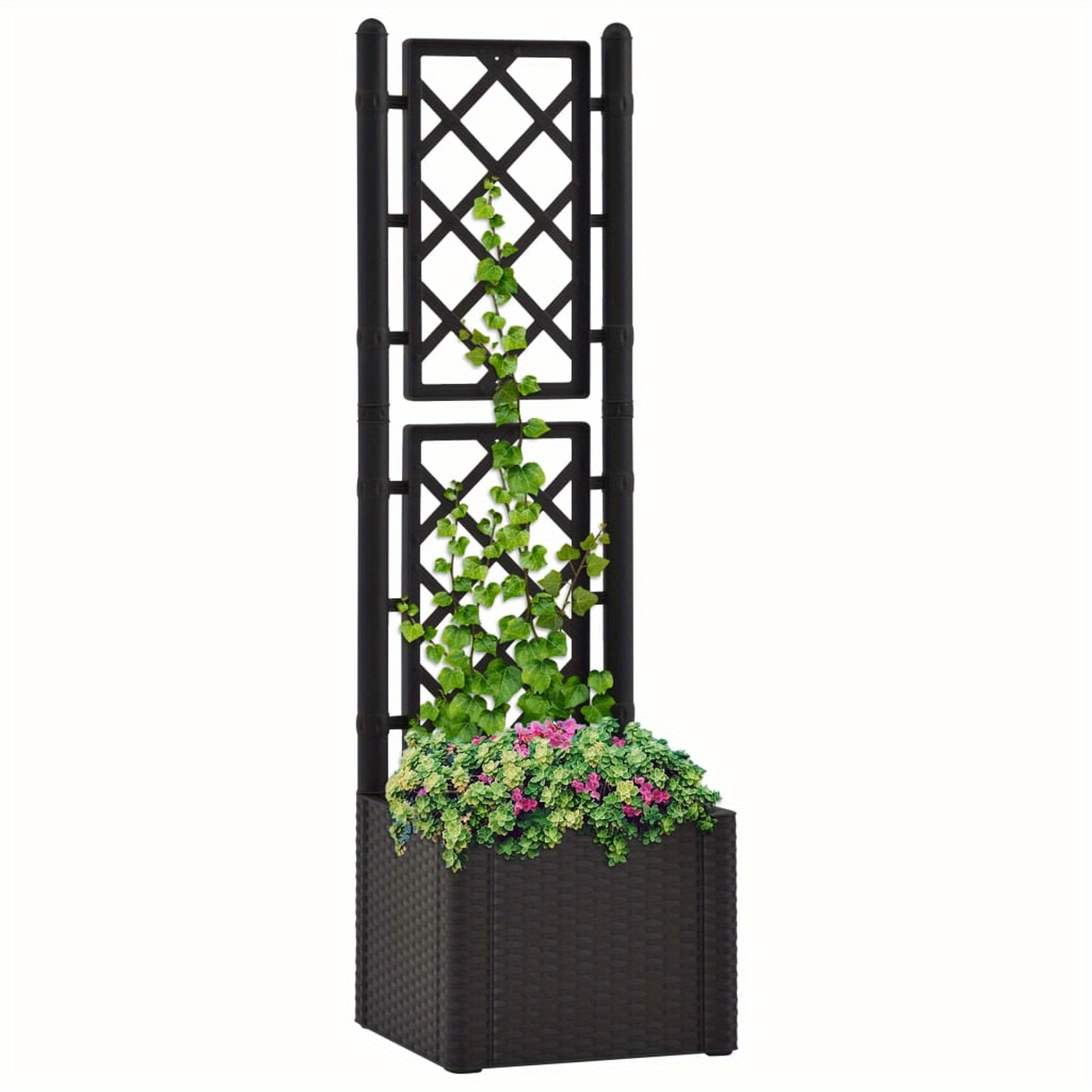 Garden Raised Bed With Trellis And Self Watering System