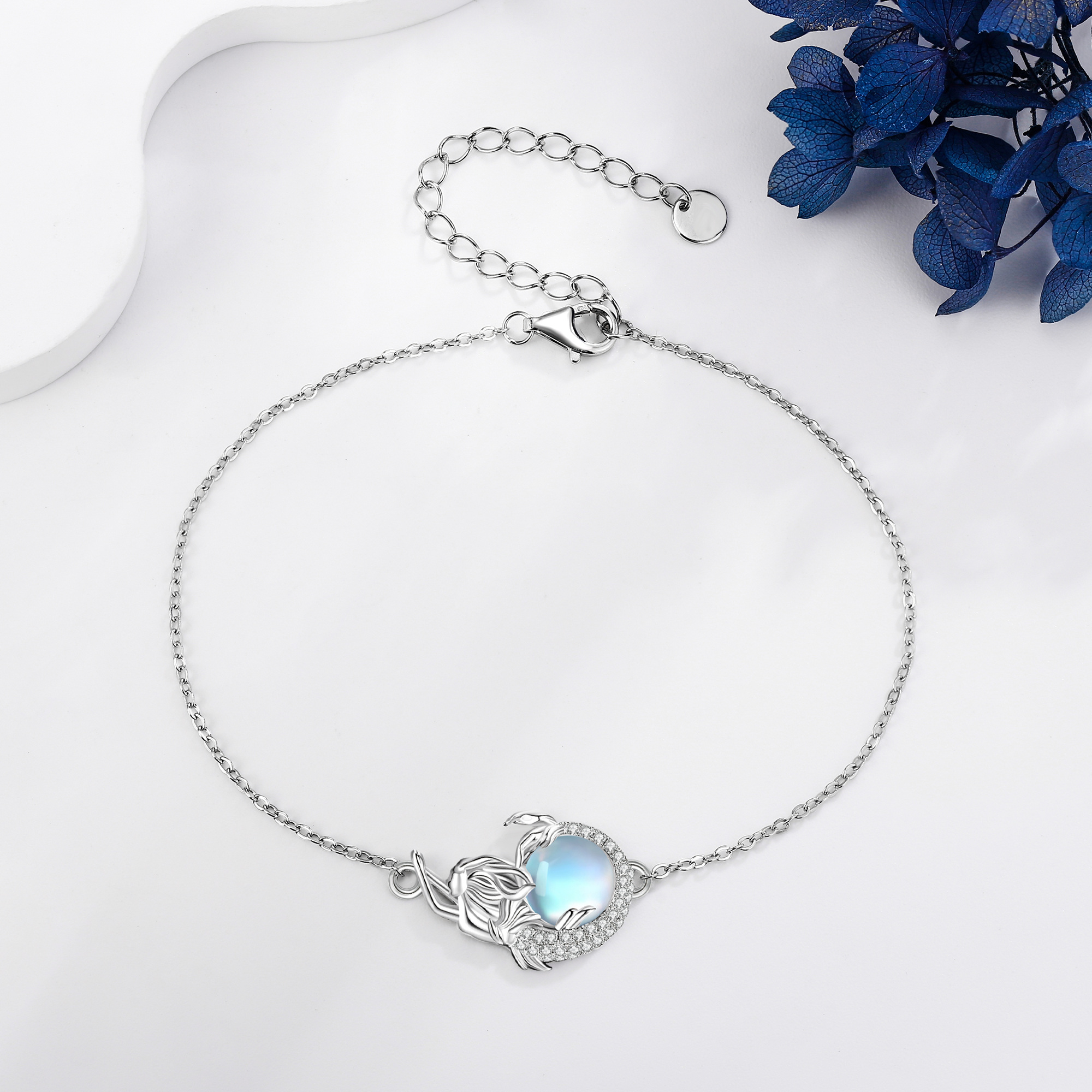 925 Moonstone Mermaid Bracelet for Women