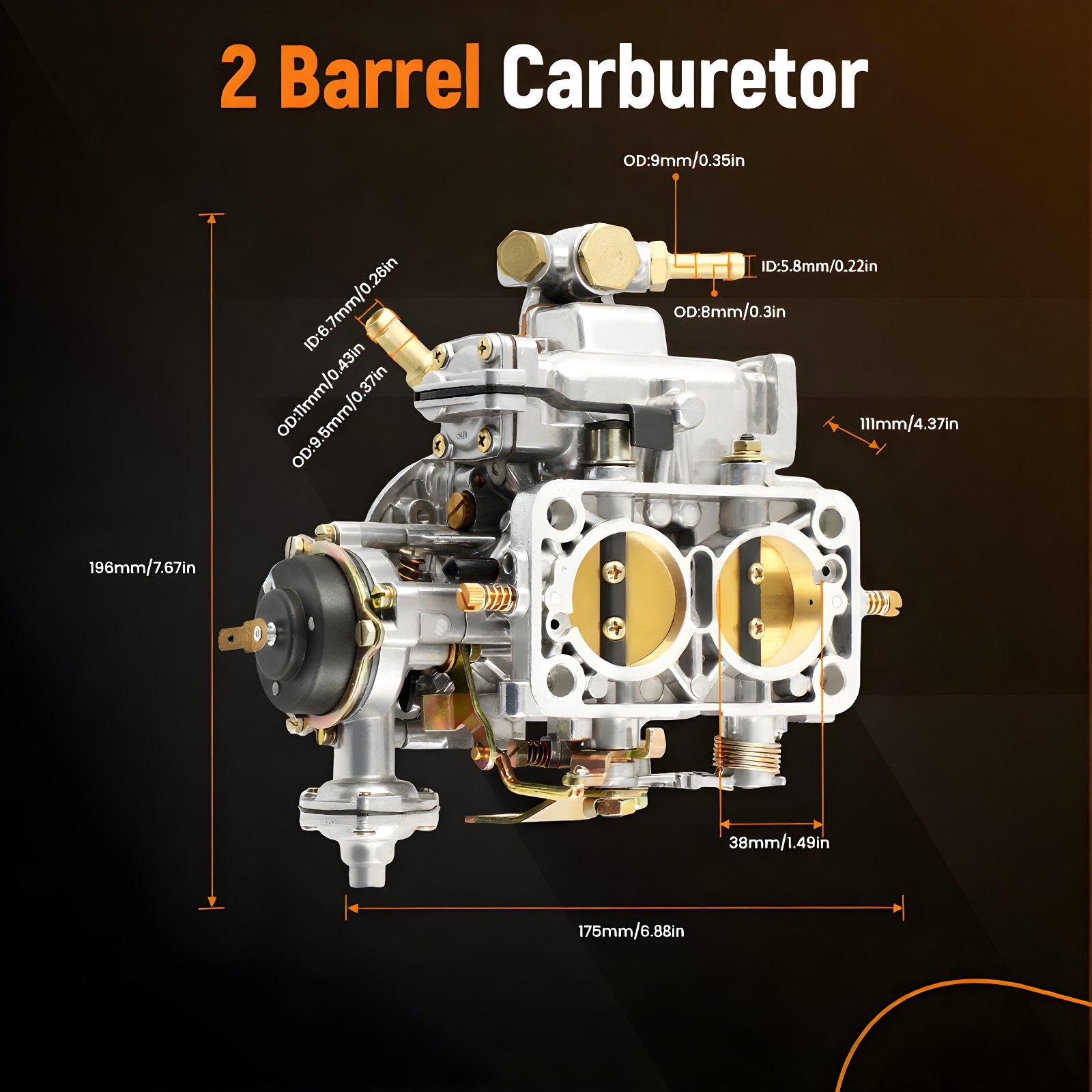 Image of Universal Carburetor Type Fit For For For Ford Vw 4cyl 38/38 Dgev 2