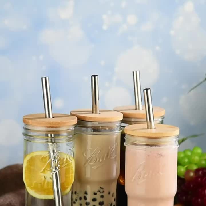 Water Cup Drinking Glasses With Bamboo Lids And Glass - Temu