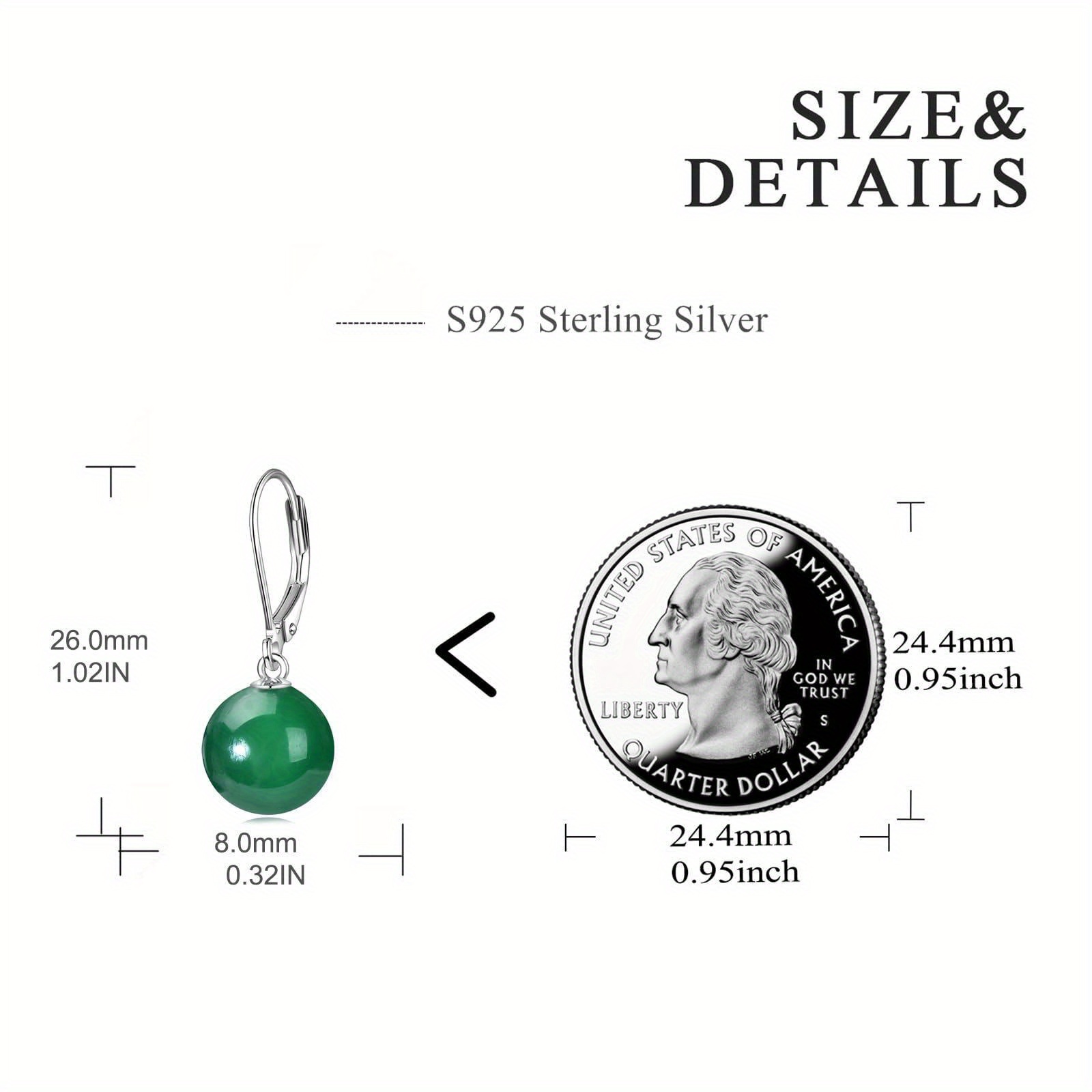925 sterling   agate leverback earrings dangle drop jewelry gifts for women green agate Product details 4