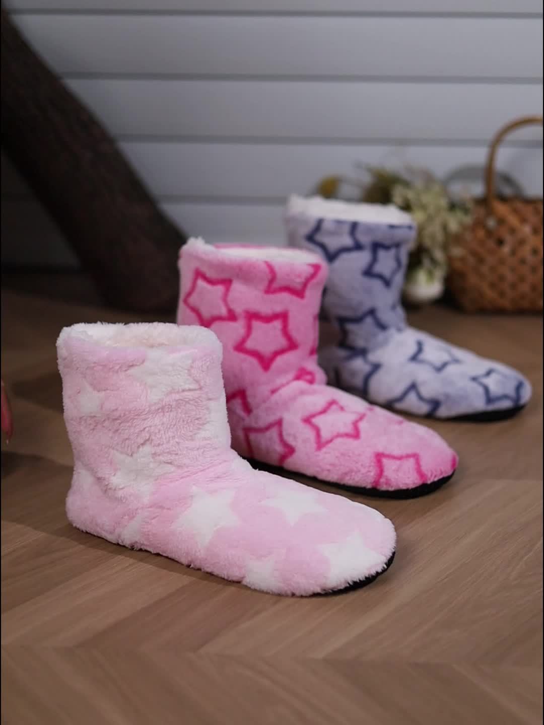 Tall fuzzy slipper outlet boots