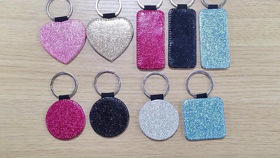 Pu Leather Sublimation Blank Keychains, Heat Transfer Glitter Keyring For  Pendant Ornament Making, Bottle Shaped Key Chain - Temu