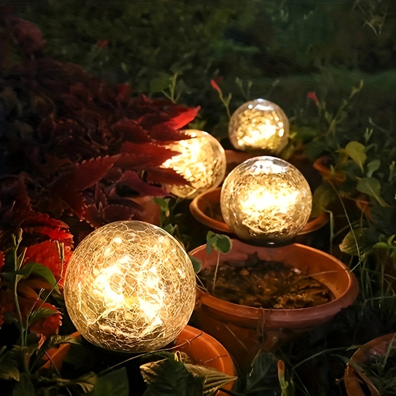 Lampe boule enfichable boule de jardin lumière LED télécommande boule  solaire pour l'extérieur 30 cm