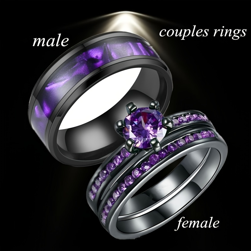 Purple wedding band for on sale her