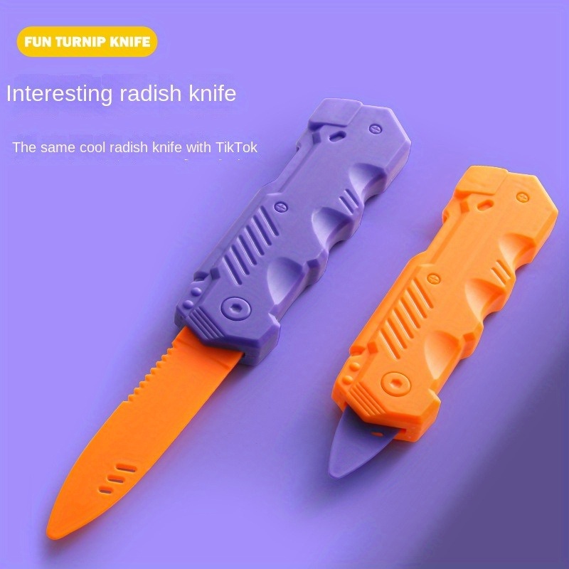 Nightlight Radish Knife Gravity Knife Keychain Decompression - Temu
