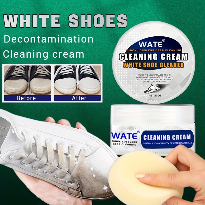 2pcs 90g White Shoes Cleaner Remove Yellow Ointment Foam Sneakers  Decontamination Shoes Edge Cleaning White Shoe Stains Remover Cream