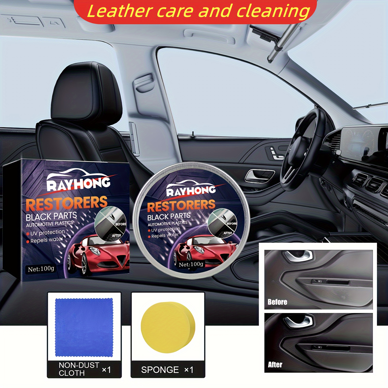 Car Interior Fabric Flannel Leather Cleaning Retreading - Temu