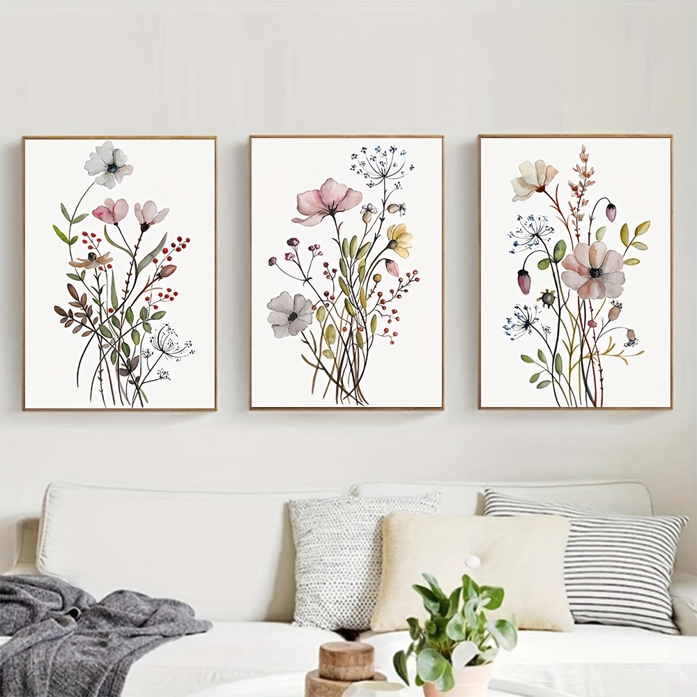 Arte de pared abstracto con estampado de flores, arte minimalista para  pared, decoración de pared con plantas botánicas, cuadros minimalistas en