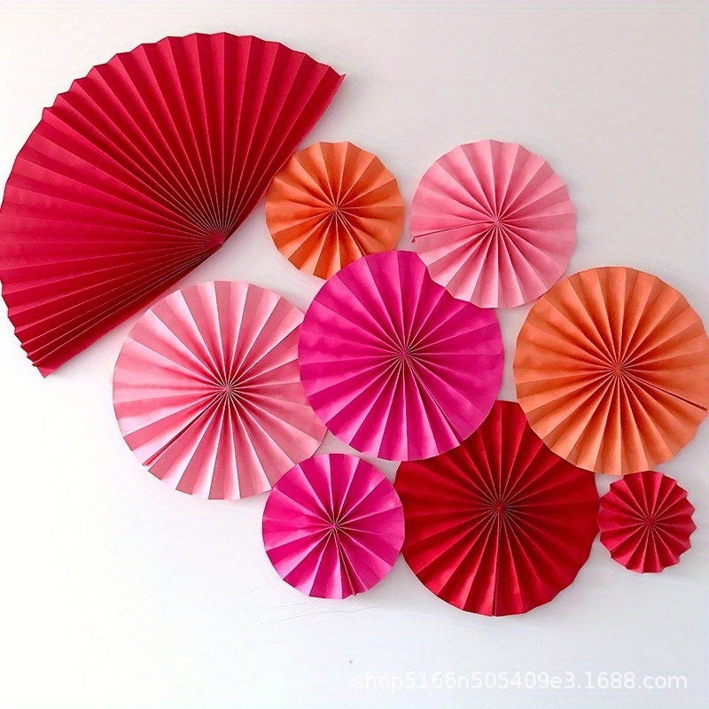 Red, White, and Blue Accordion Paper Fan Set of 4 or 6 