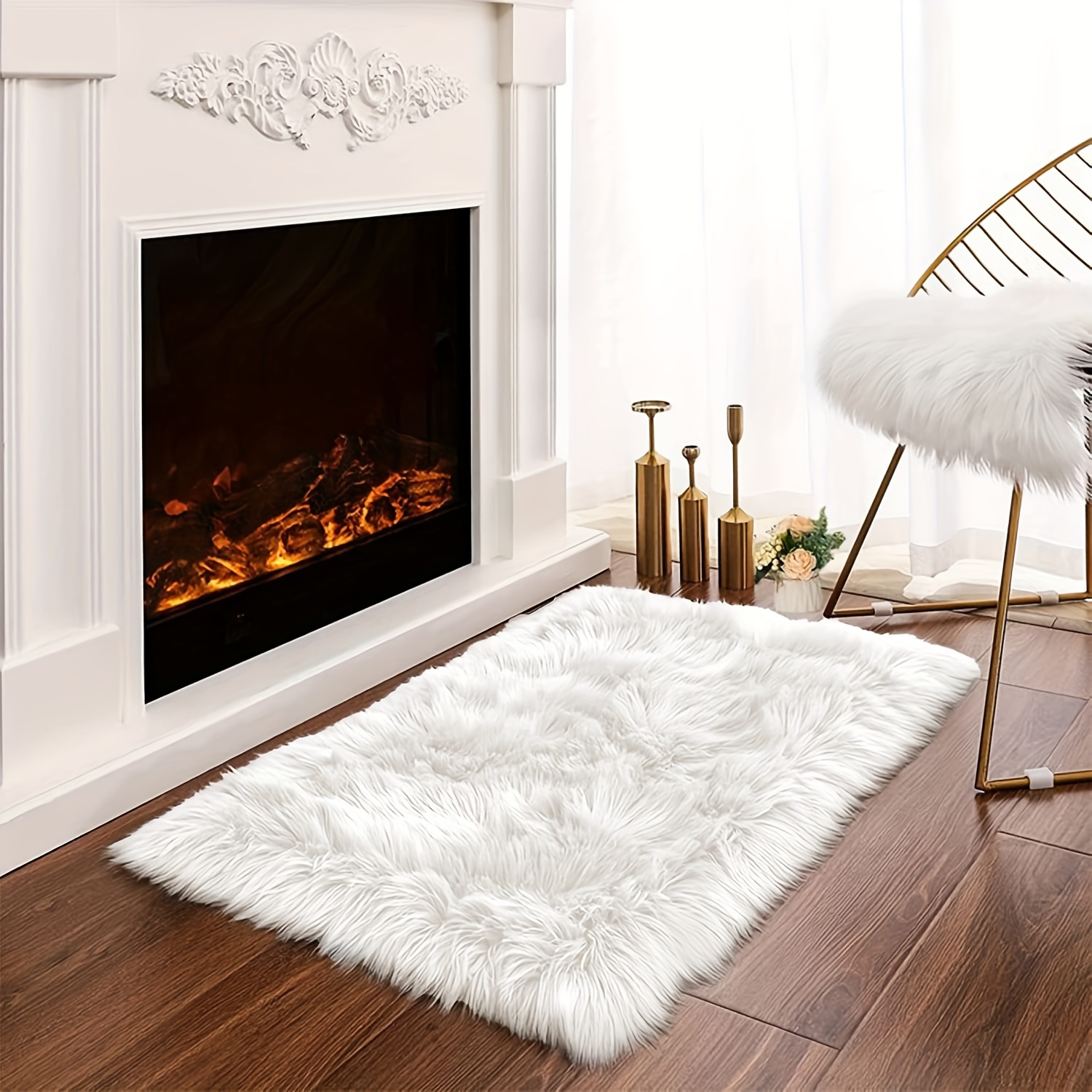 Alfombra de cabecera suave a rayas para el hogar, alfombras cálidas y  esponjosas para dormitorio, alfombra rectangular para sala de estar,  alfombrilla