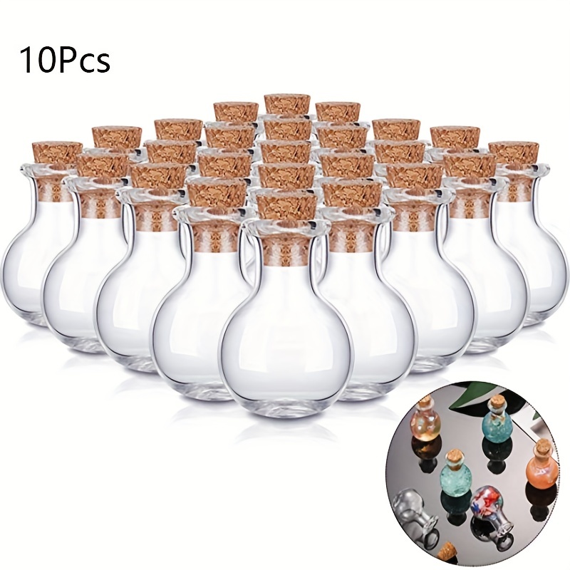 12 Pack Clear 6 Oz Glass Bottles with Cork Lids, Tiny Vintage Style Potion  Vases for Party Favors, DIY Crafts (180 ml) 