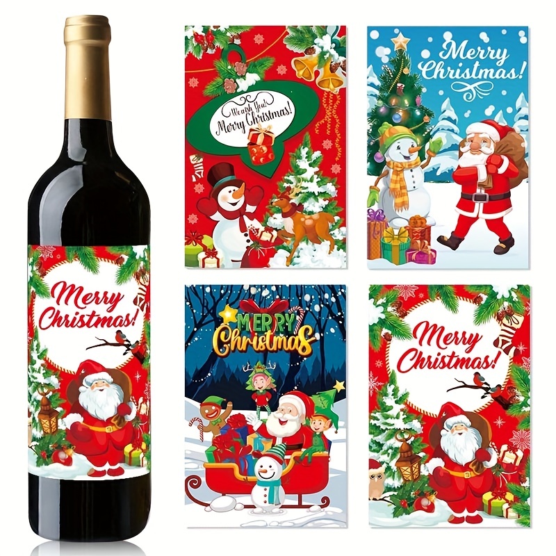 Assorted Christmas Themed Water Bottle Label Template