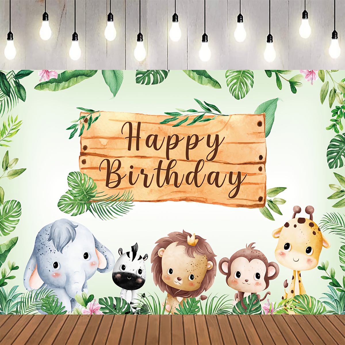 Jungle Theme Party Decoration - 57Pcs For Boys Girls With Fairy Lights -  Jungle Theme Birthday Party Decorations, Animal Theme Birthday Party