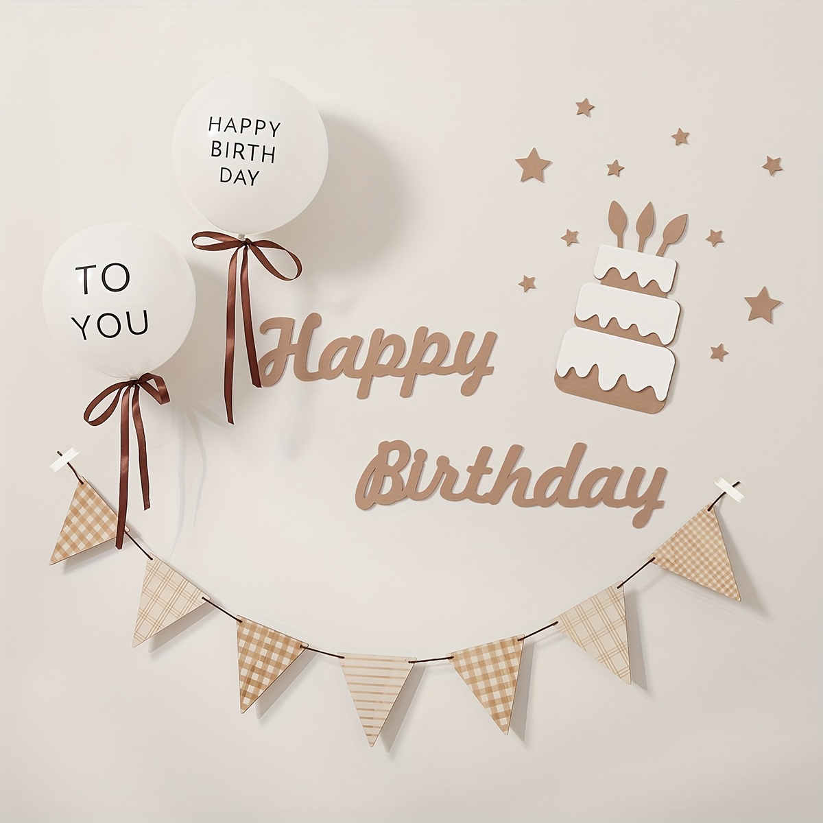 Happy Birthday Banner Pastel Macaron Colors Alphabet Design - Temu