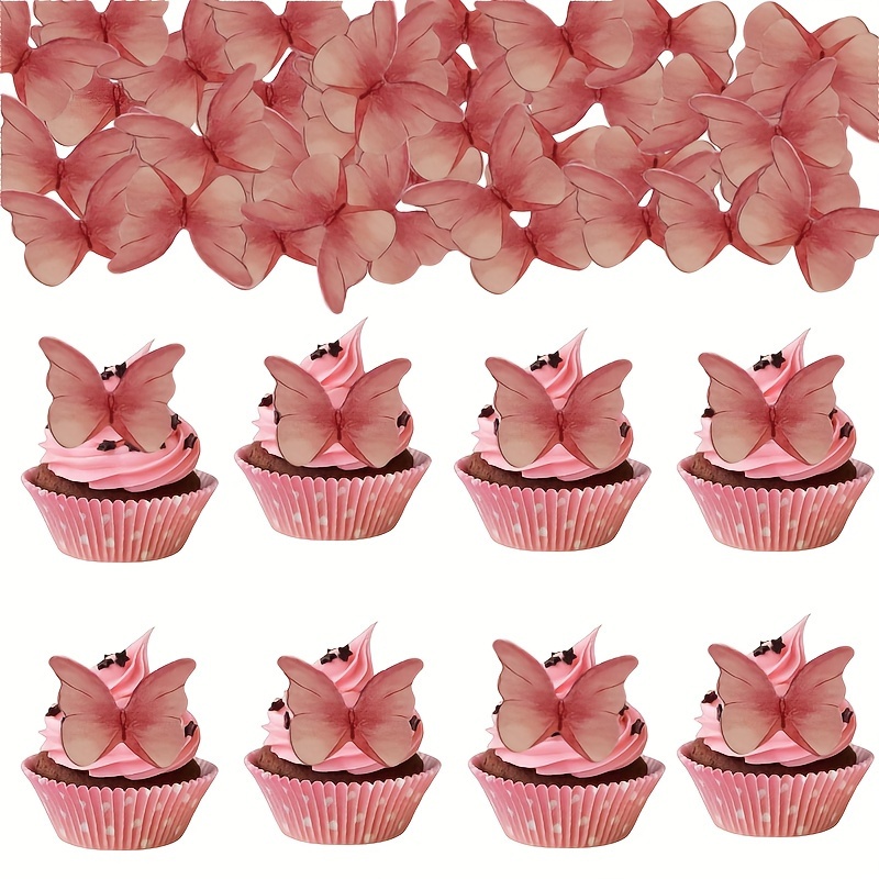 72pcs Toppers Pastel Mariposa Comestibles Toppers Cupcakes - Temu