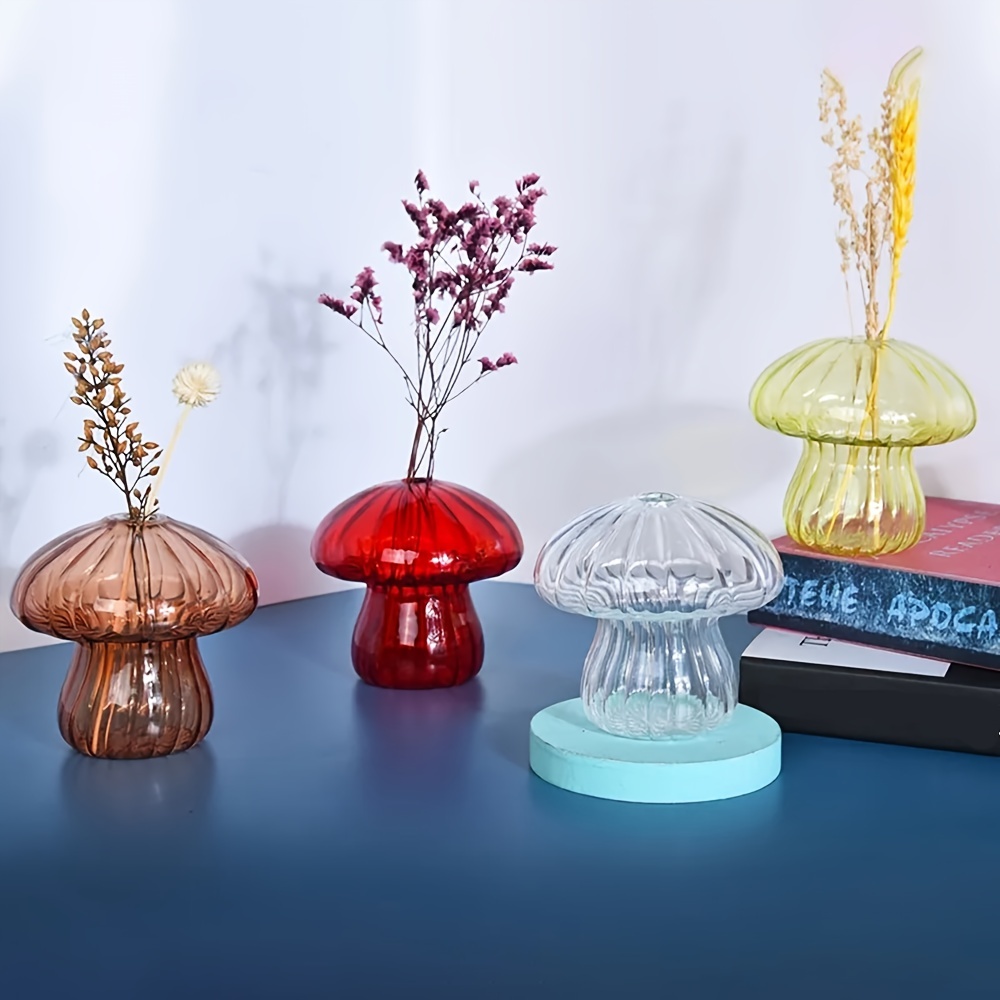 Retro Floral Mushroom Glass Cup, Mushroom Glass Cup, Valentines