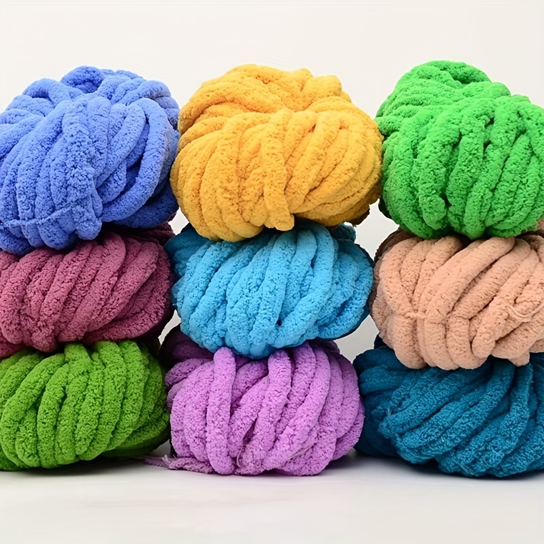 250g Chunky Crochet Yarn For Hand Knitting Thick Chenille Puffy Wool Baby  Warm Soft Cotton Polyester Thread For Scraf Slippers
