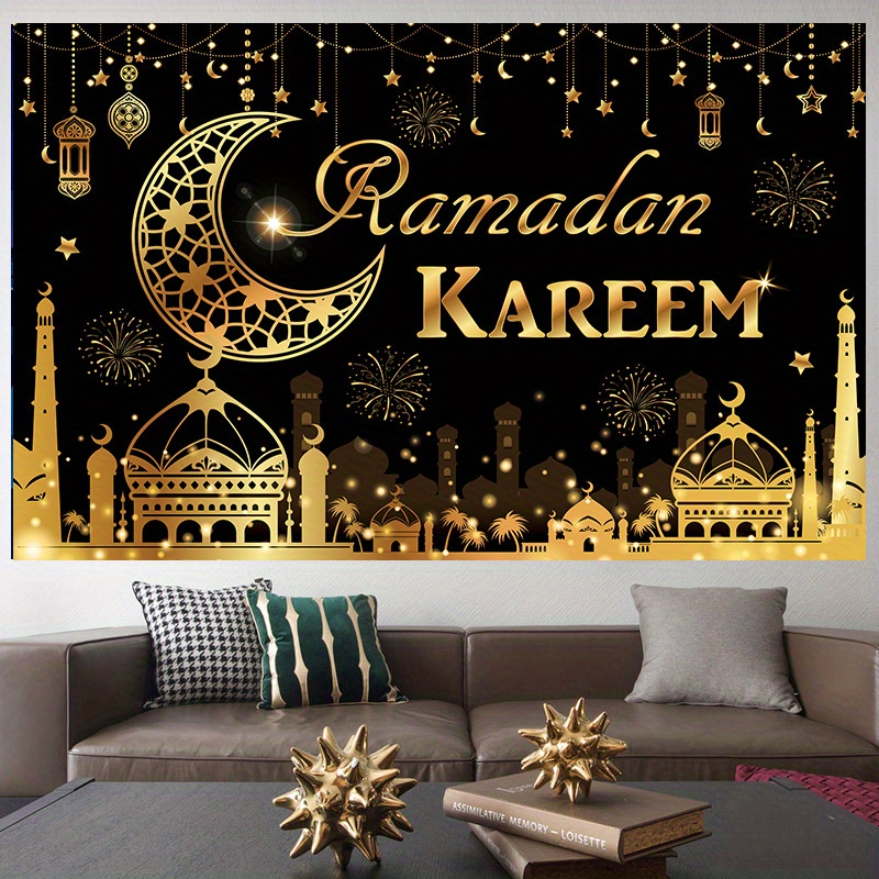 Décoration en bois MDF - Set pour Ramadan - Lune, étoiles et lanterne