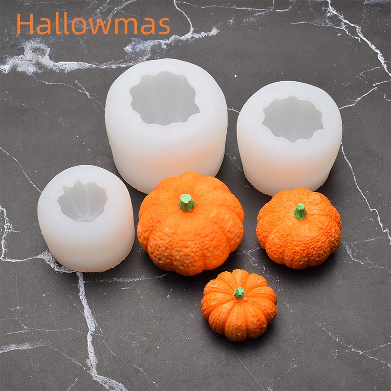 Halloween Pumpkin Silicone Candle Mold Expression Squash Soap