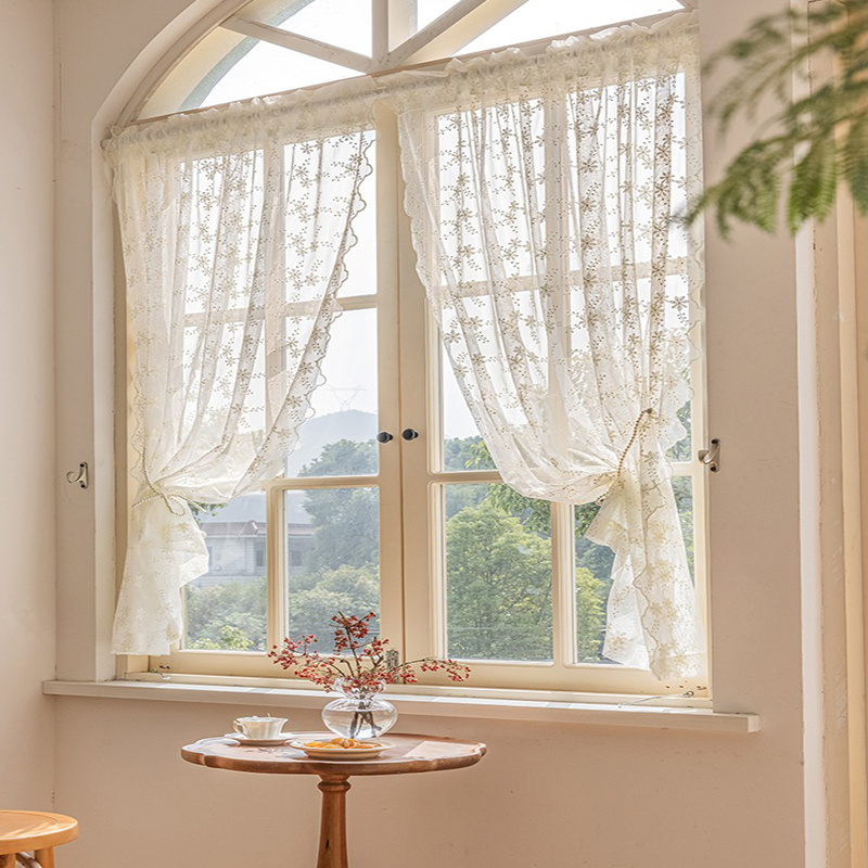 Comprar Cortinas cortas transparentes de cocina, cortinas de ventana  pequeña para sala de estar, dormitorio, balcón ALBO 200x180 cm