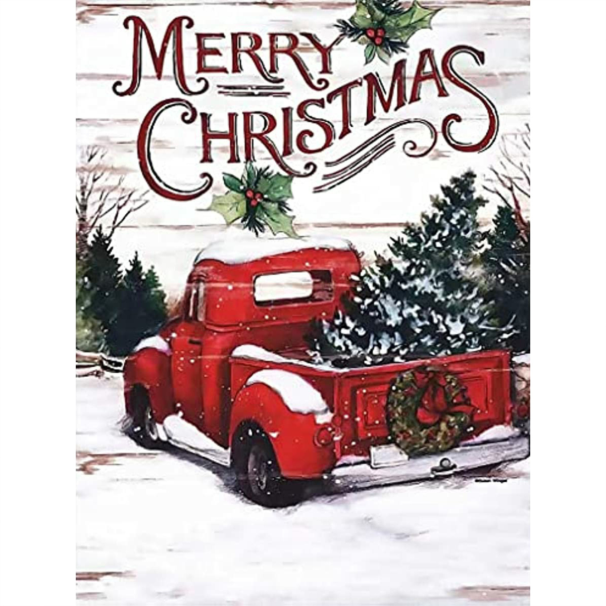 Christmas Diamond Painting Kits Red Truck 5D Paint Farm Winter Night Wall  Decor