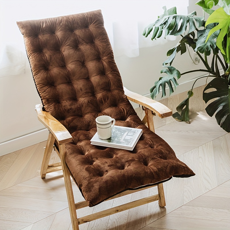 Thickened Double-sided Lunch Break Folding Chair Cushion Rocking Chair  Cushion Deck Chair Beach Chair Cushion Office Sofa Summer Chair Cushion