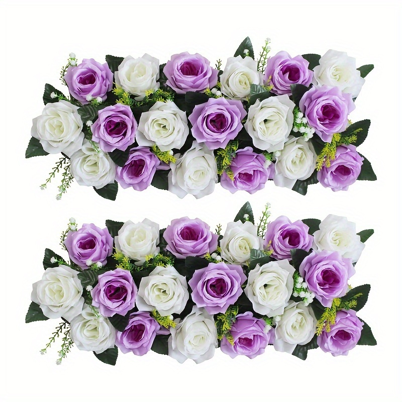 26pcs, Lavender Purple Roses Artificial Flowers Combo Box, Silk Fake Rose  Flowers With Stems For DIY Wedding Bouquets Bridal Shower Table Centerpieces