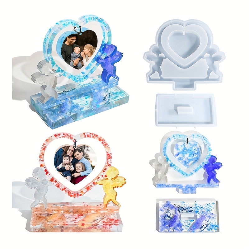 Large Heart Display Resin Mold Diy Couple Family Photo Heart