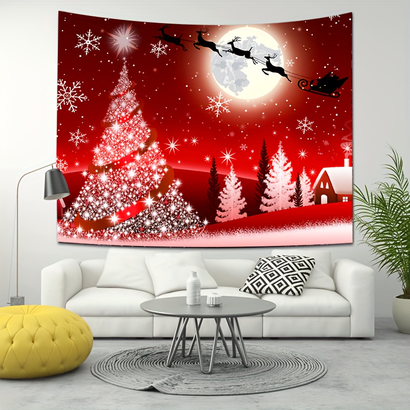 Red Pentagram Christmas Tree Tapestry Wall Hanging Art - Temu