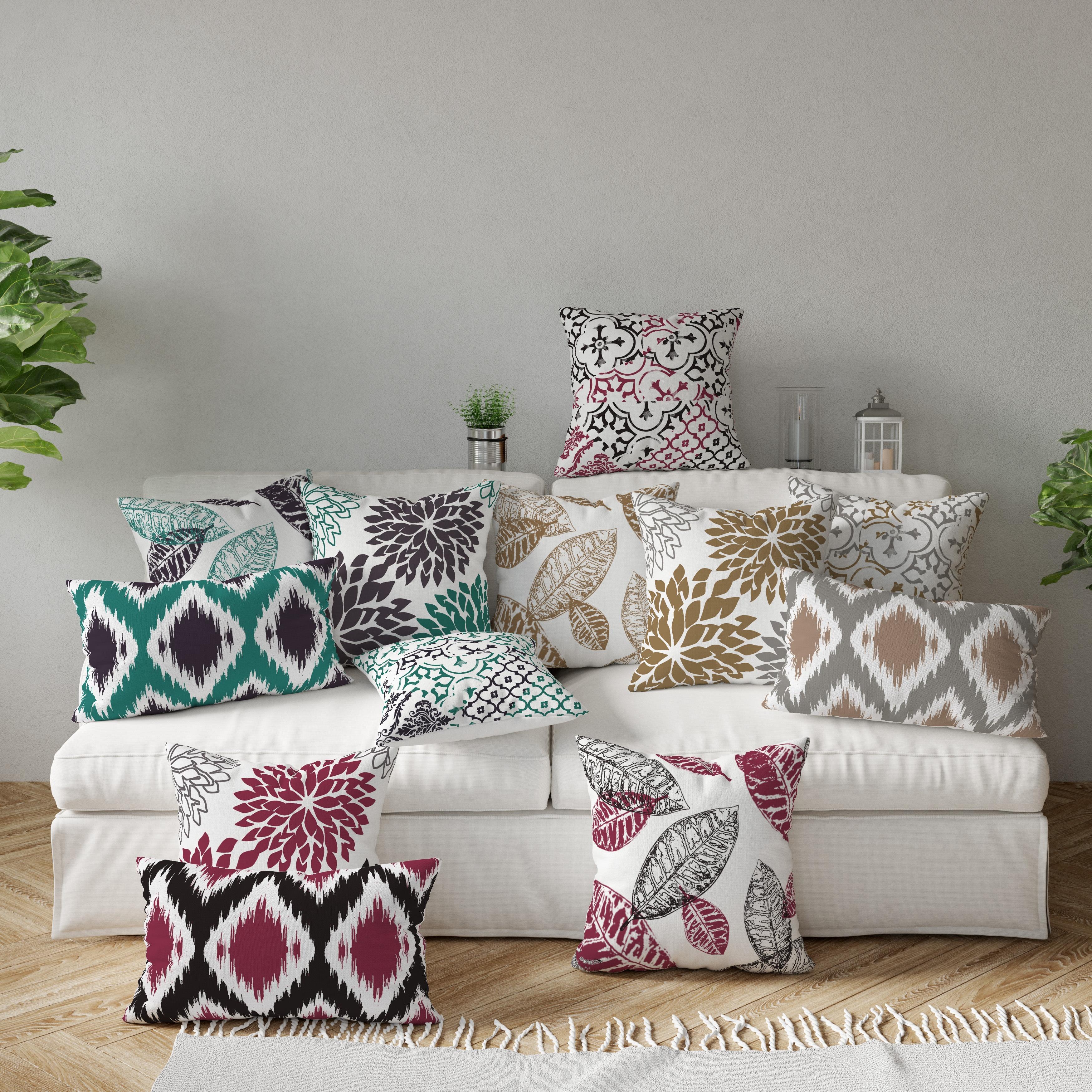 Cojines decorativos blancos y grises para sala muebles cuarto elegante sofa  2pc