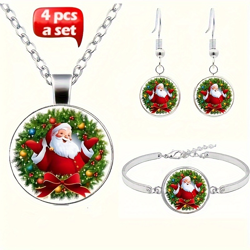 1 Pièce Collier Pendentif Élégant Et Festif Père Noël, Bonhomme De