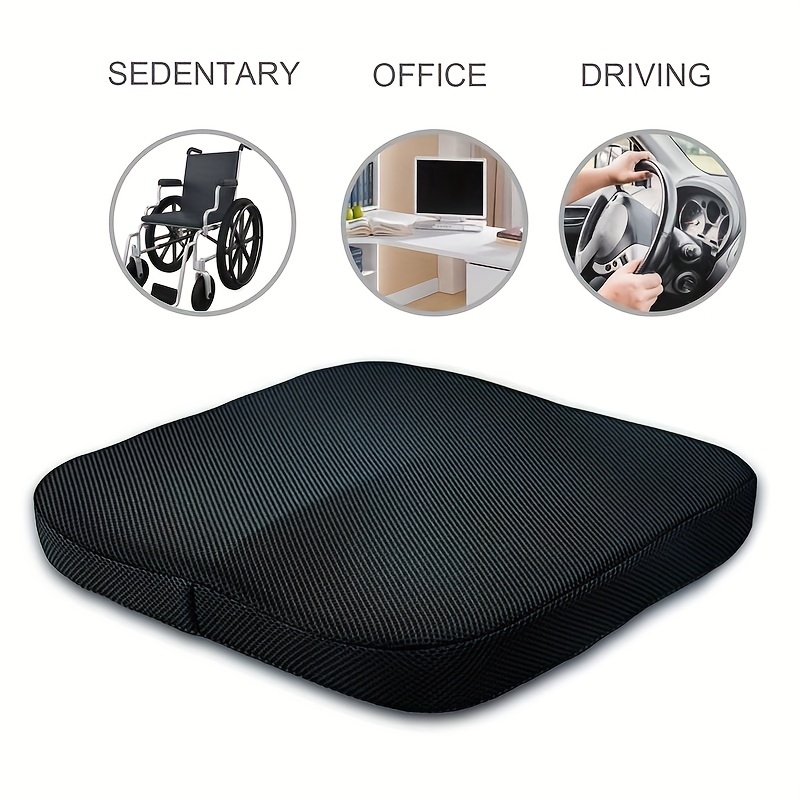 Leather Car Seat Cushion, Heightening Car Seat Cushions, Comfortable Memory Foam  Driver Seat Cushion For Sciatica & Lower Back Pain Relief - Temu