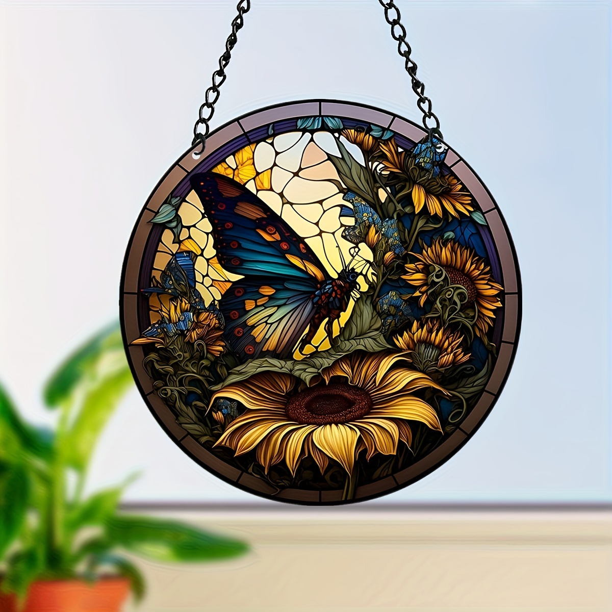 Stained Glass Window Hanging Butterfly - Temu