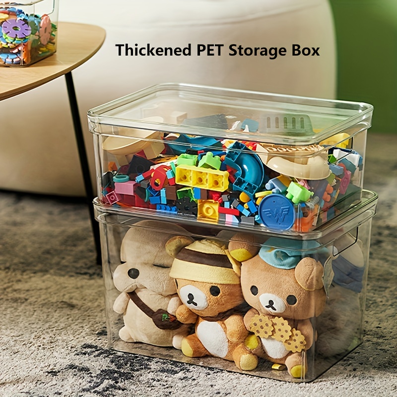popoly Caja de juguetes grande con tapa abatible, cajas de almacenamiento  plegables para niños, contenedores para juguetes, organizadores de sala de