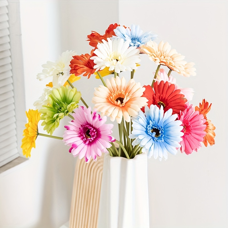  20 Pcs 20 Pcs Artificial Daisies Flower Fake Gerbera Daisy Faux  Bouquet African Daisy Flower Artificial Flowers for Wedding Bridal Bouquet  Party Home Kitchen Table Centerpiece (Multicolor) : Home & Kitchen