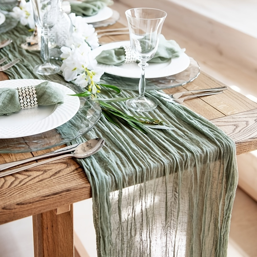 1pc Blue Cheesecloth Gauze Table Runner 10FT X 36, Rustic Sheer Gauze  Fabric Royal Blue Runners For Tables, Boho Linen Cheese Table Runner For  Weddin