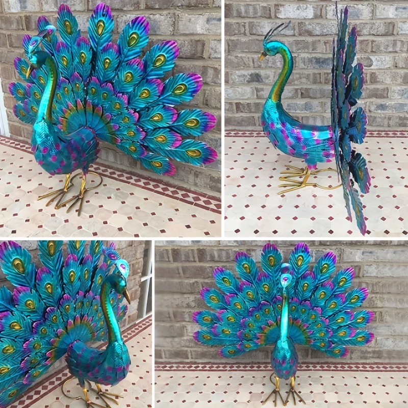 Creative Metal Peacock Decoration Colorful Metal Peacock - Temu