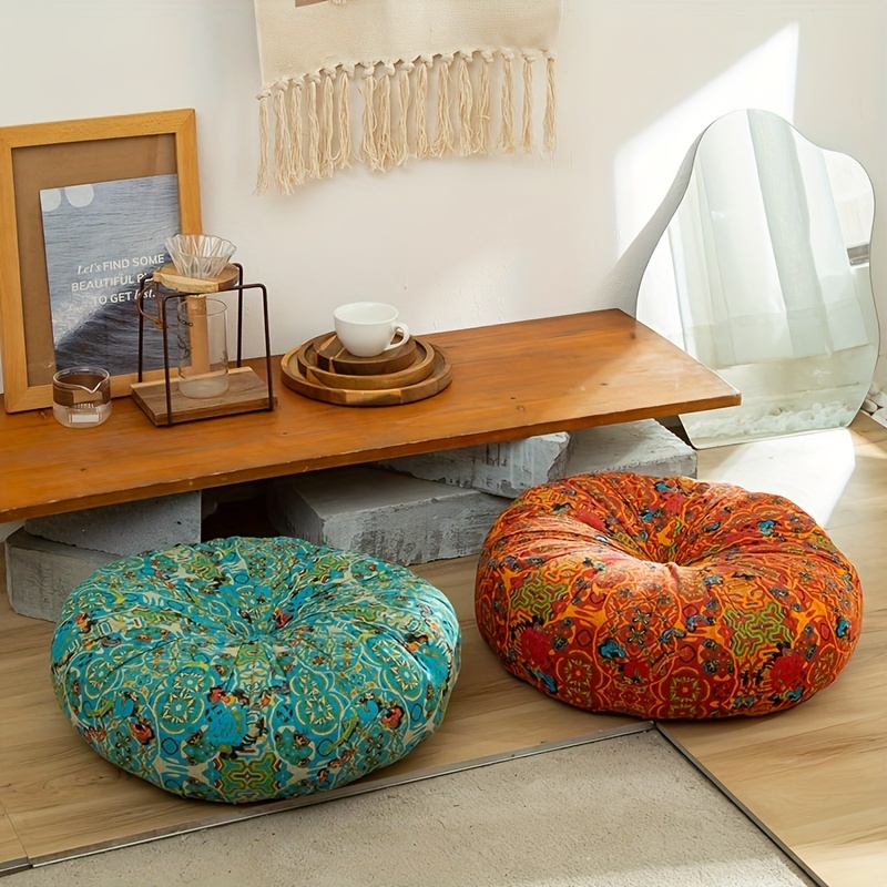 Shaggy Fluffy Floor Cushion Large Sizes Pillow for Floor Sitting Round Flat Oversized  Pillow Floor Pillow round Seat Floor Cushion Futon 