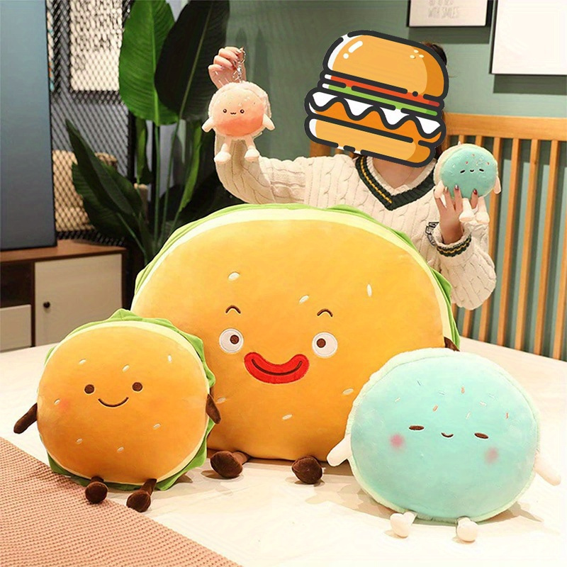 Creative Simulation Plush Bread Burger Shape Pillow Food Nap Cushion Kids  Toy