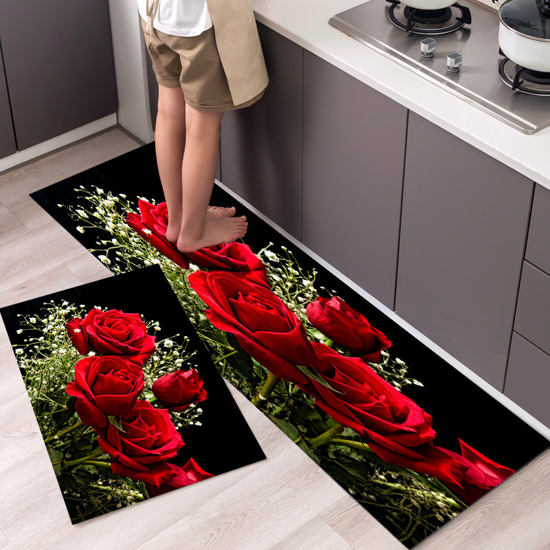 Alfombra floral de 3 x 5 pulgadas, alfombra de flores de acuarela,  alfombras lavables para decoración de sala de estar y dormitorio, alfombra  suave
