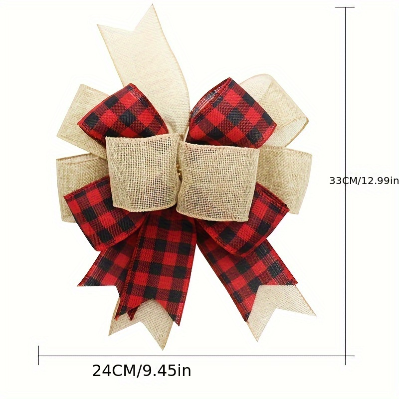 Valentine's Day Bows - Spring Bows - Wired Buffalo Plaid Hearts Bow 10