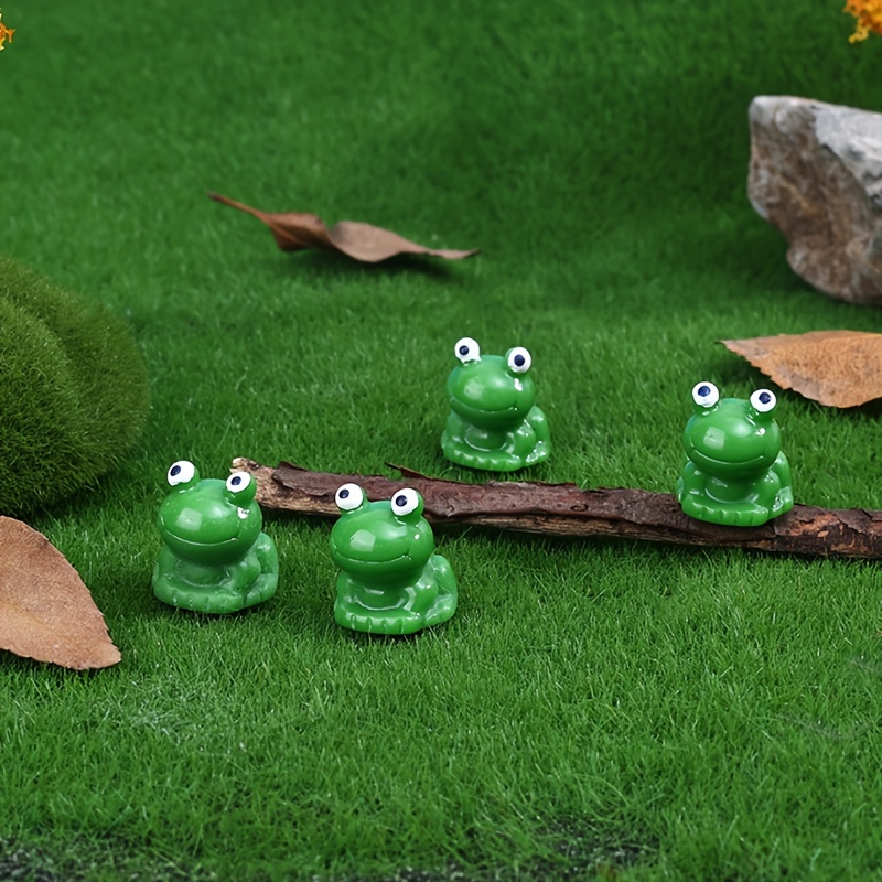 6pcs, Colorful Night Glow Small Frogs For Micro Landscape Decoration,  Creative Moss Resin Crafts, Small Tabletop Animal Decorations, Home Decor