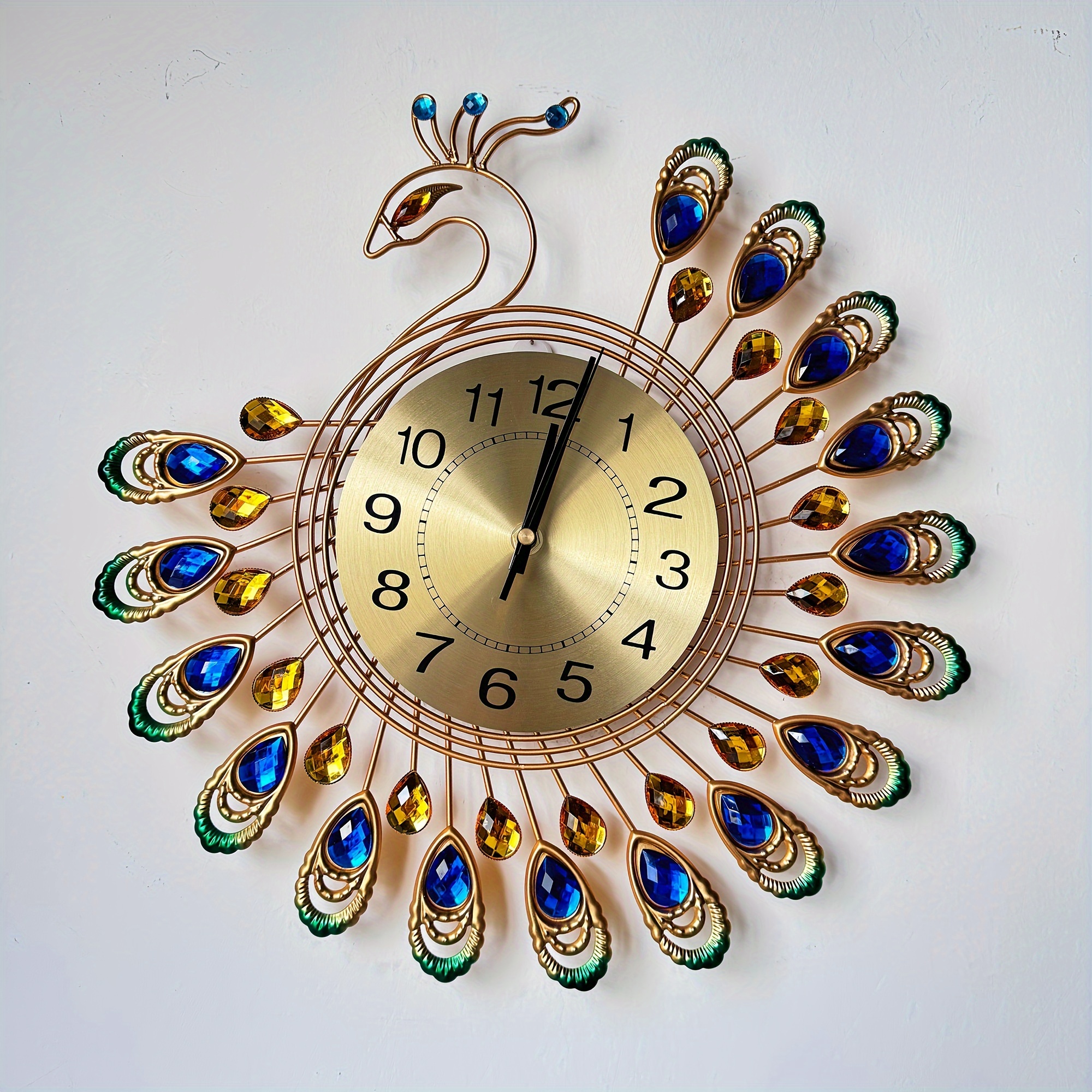 23.6Inch Luxury Wall Clock Diamond Studded Sparkling Bling Wall Clock Decor