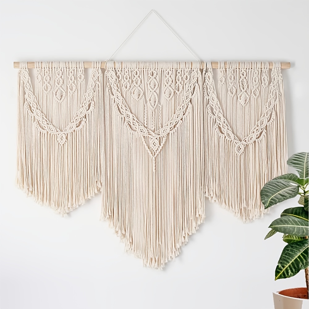 Macrame Da Parete Arazzo da soggiorno moderno e minimalista for camera da  letto, decorazione da parete in corda di puro cotone intrecciato a mano