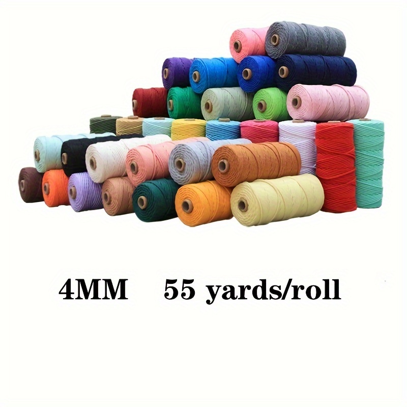 Cordón de macramé Natual de algodón de macramé, cuerda de algodón para  colgar en la pared, ganchos de plantas, manualidades, tejer, proyectos