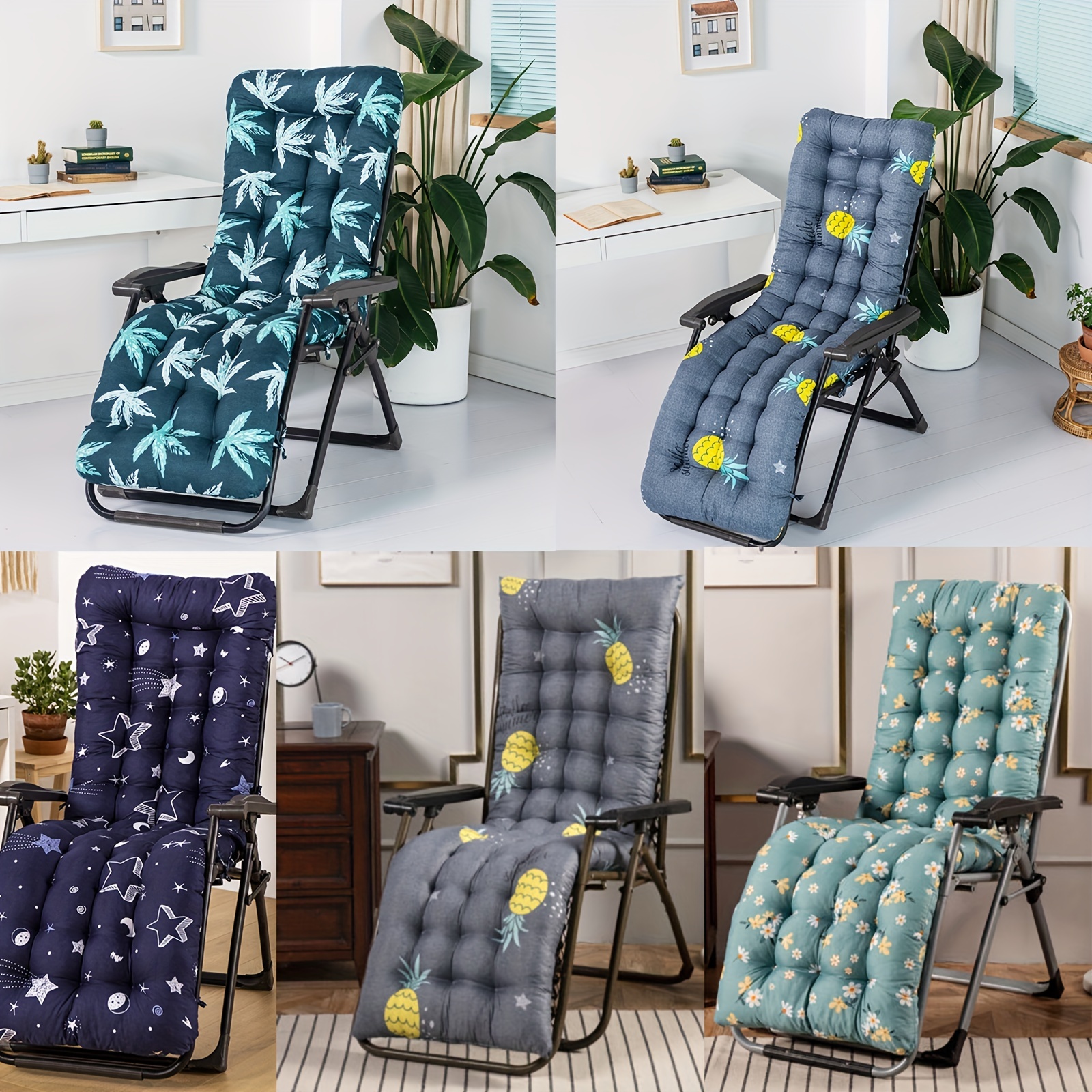 Cartoon Office Desk Chair Cushion 1 Piece Seat Cushion Pads with Backrest  Winter Plush Chair Recliner Cushion Anti-Slip Thickened Lounger Cushion  with